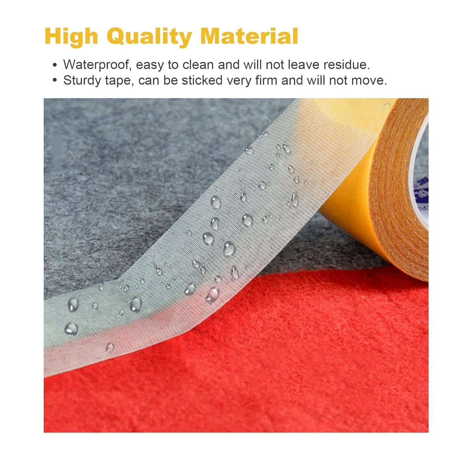 Double Sided Tape Heavy Duty, Universal High Tack Strong Wall Adhesive with Fiberglass Mesh, Super Sticky Resistente Clear Tape, Easy Use Mounting Tape - 2Inx66Ft(20M) image number 1