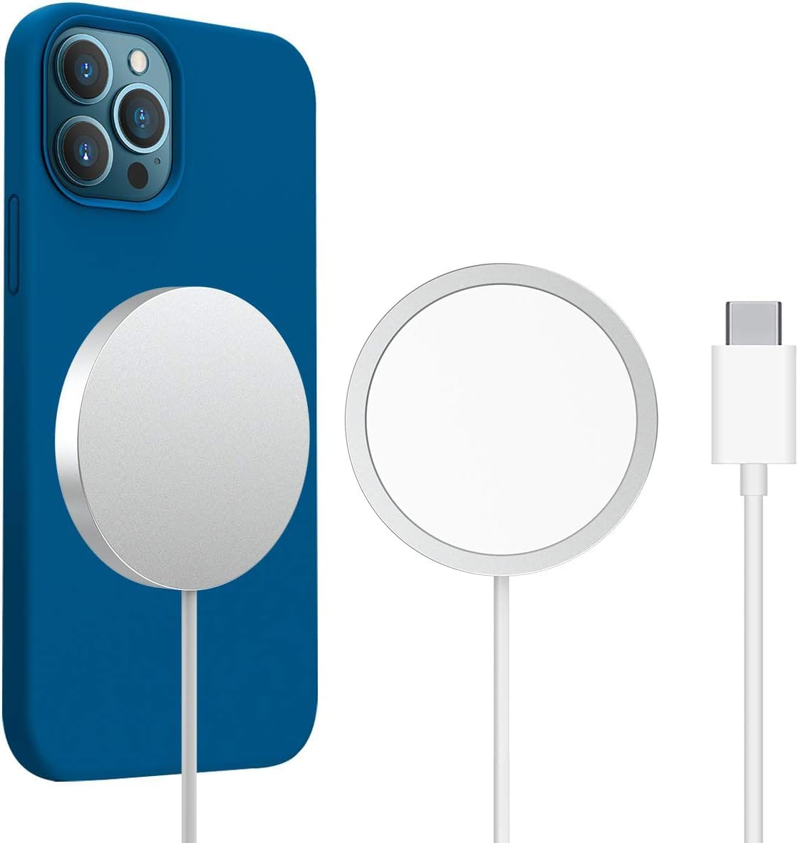 Wireless Charging Pad, HF 15W Fast Wireless Charger Station Compatible Phone 14 13 12 11 Pro Max, S23 Ultra S22 S21 FE S20 S10, 7A 7 Pro 6 5 4 3 XL (White-1 Pack) image number 1