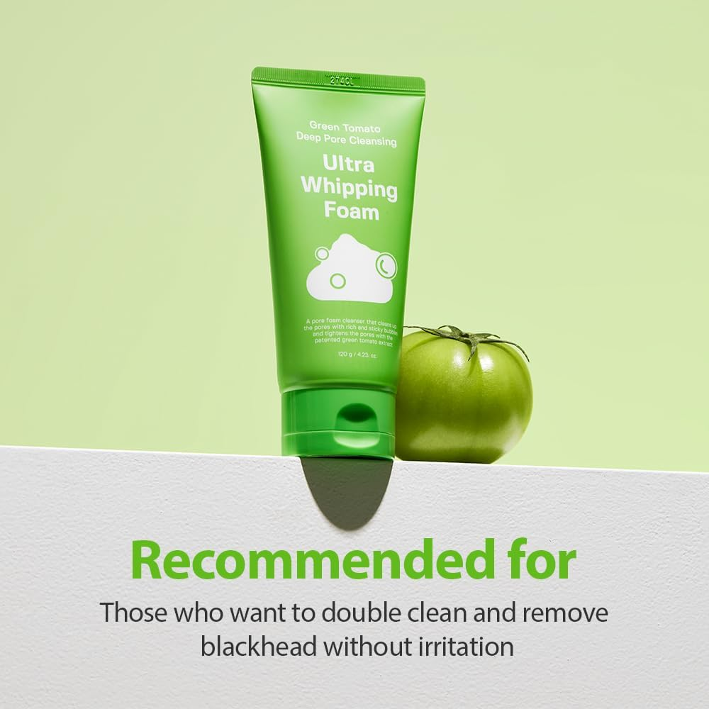 SUNGBOON EDITOR Green Tomato Deep Pore Cleansing Whipping Foam 120G | Korean Foaming Face Wash for Oily Skin | Blackhead Remover & Pore Minimizer image number 2