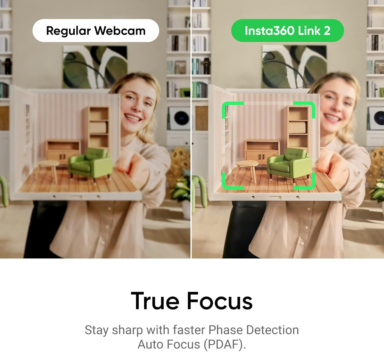 Insta360 Link 2 - PTZ 4K Webcam for Pc/Mac, 1/2" Sensor, AI Tracking, HDR, AI Noise-Canceling Mic, Gesture Control for Streaming, Video Calls, Gaming, Works with Zoom, Teams, Twitch image number 4
