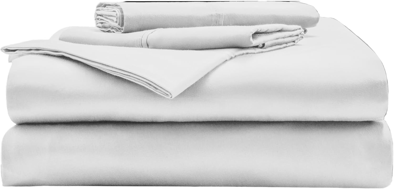 Miracle Made Breathable Cotton Bed Sheets, 4-Piece Set &ndash; Silver-Treated, Soft and Cool-To-The-Touch Lightweight Bedding Designed for Hot Sleepers &ndash; Queen Size, Stone