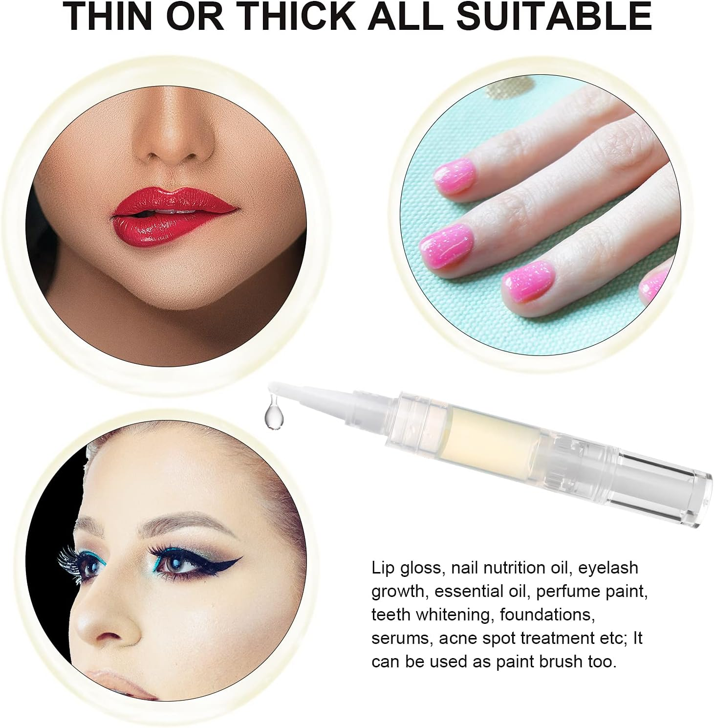 UPZIGS 10 Pcs 5Ml Empty Cuticle Oil Pen, Nail Oil Twist Pen with Brush, Eyelash Growth Liquid Tube, Cosmetic Lip Gloss Container image number 6