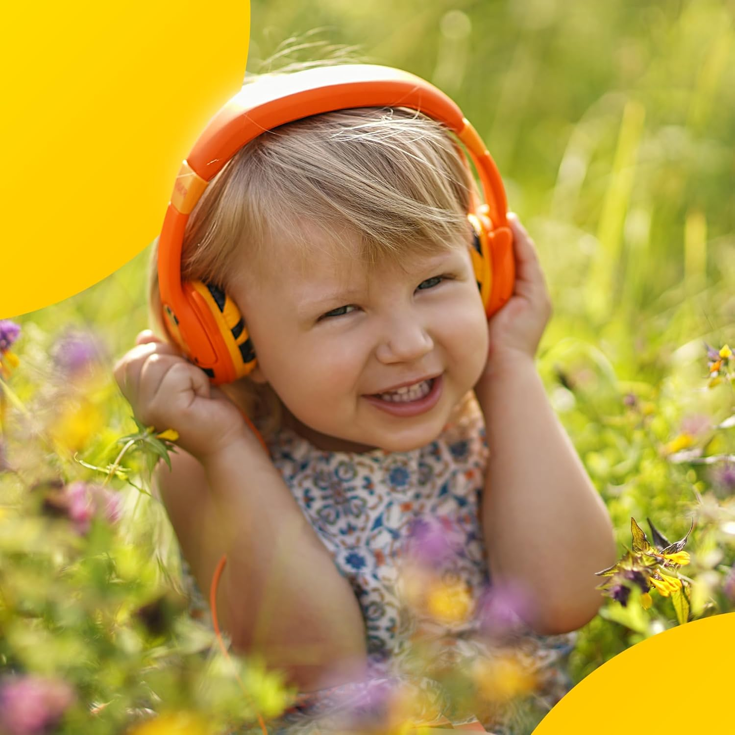 Kidrox Tiger-Ear Kids Headphones - Wired, on Ear, Orange, Volume Limited to 85Db, Adjustable Headband, Tangle Free Cable, Childrens Earphones image number 1