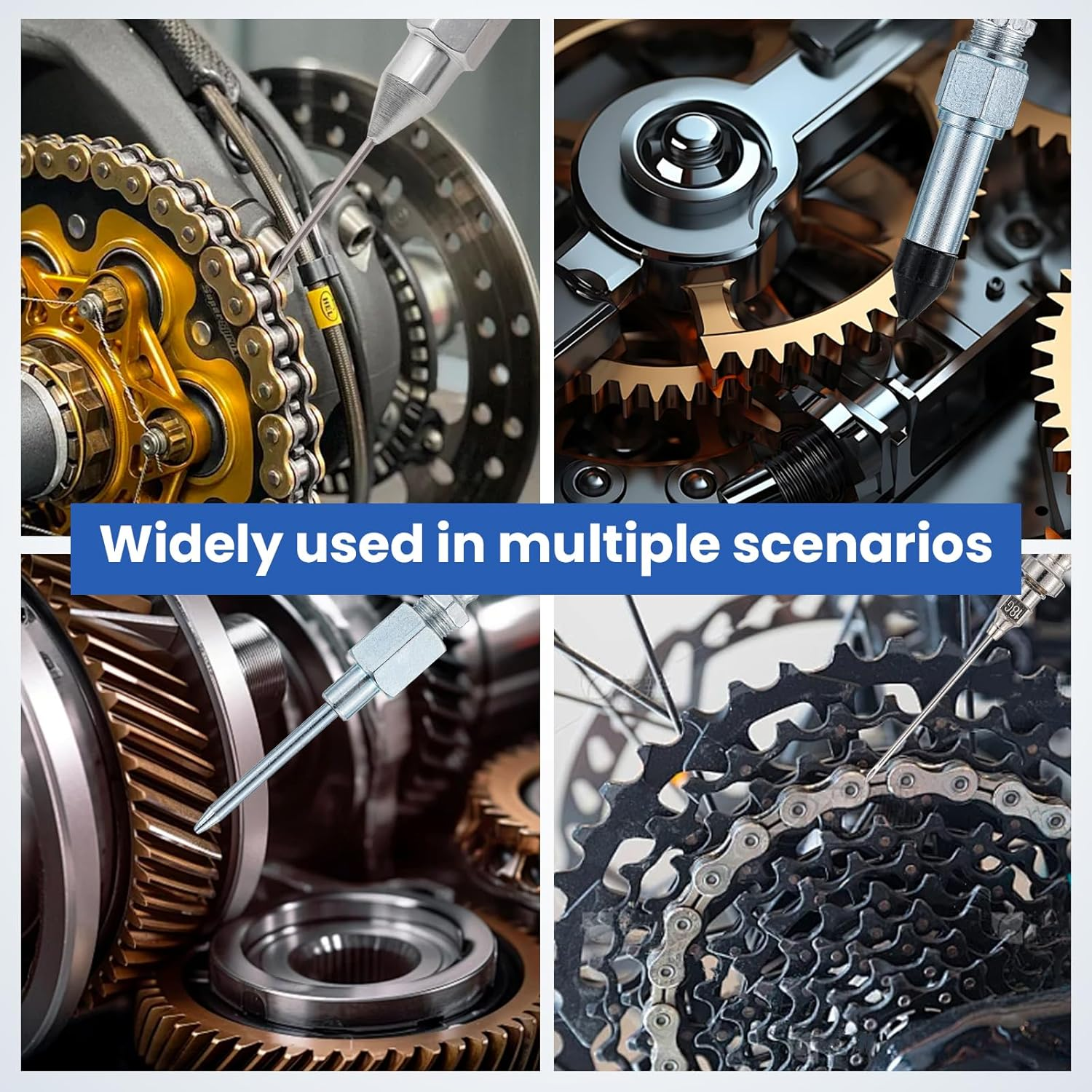 5PCS Grease Gun Needle Tip Accessory Kit - Includes Grease Needle Dispenser, Rubber Coupler Adapter Grease Injector, Detachable Nozzle Tips, 2 Grease Needle Nozzle Tools for Narrow Tight Spaces image number 2