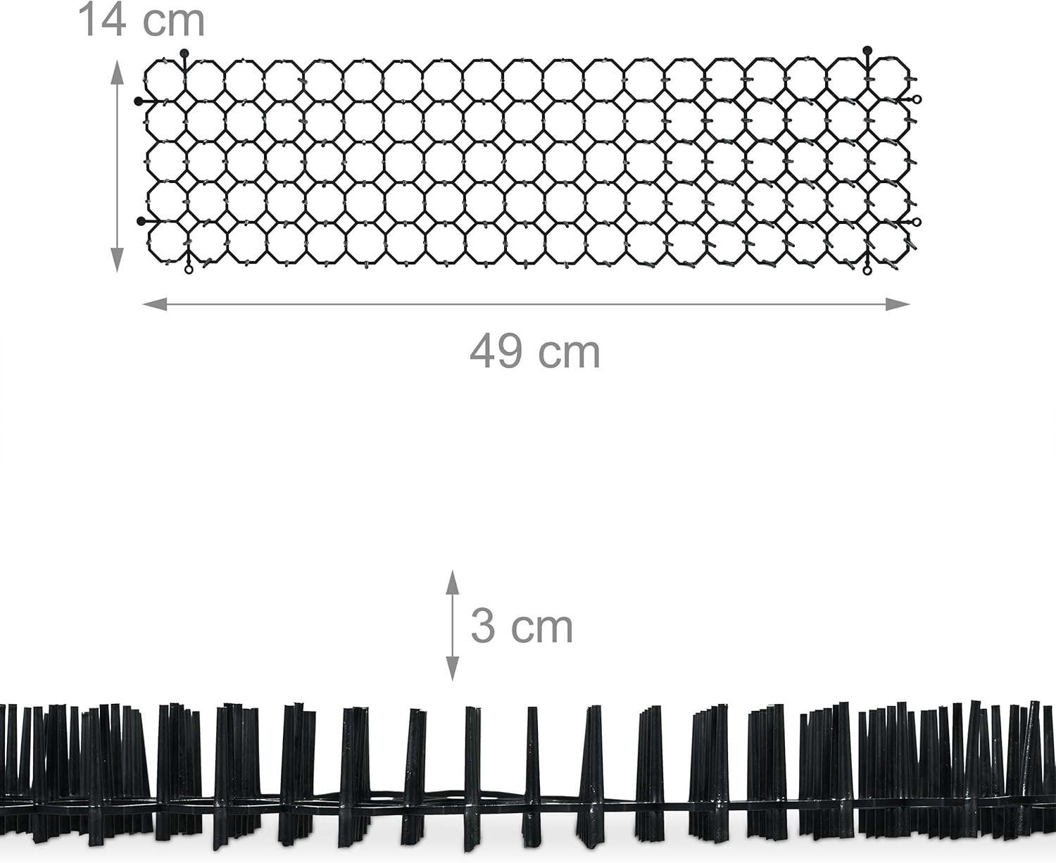 Relaxdays Thorn Grid, Set of 6, Marten & Cat Repellent, Protection for Beds, Plants, Plastic, Spiked Mat, Black image number 2