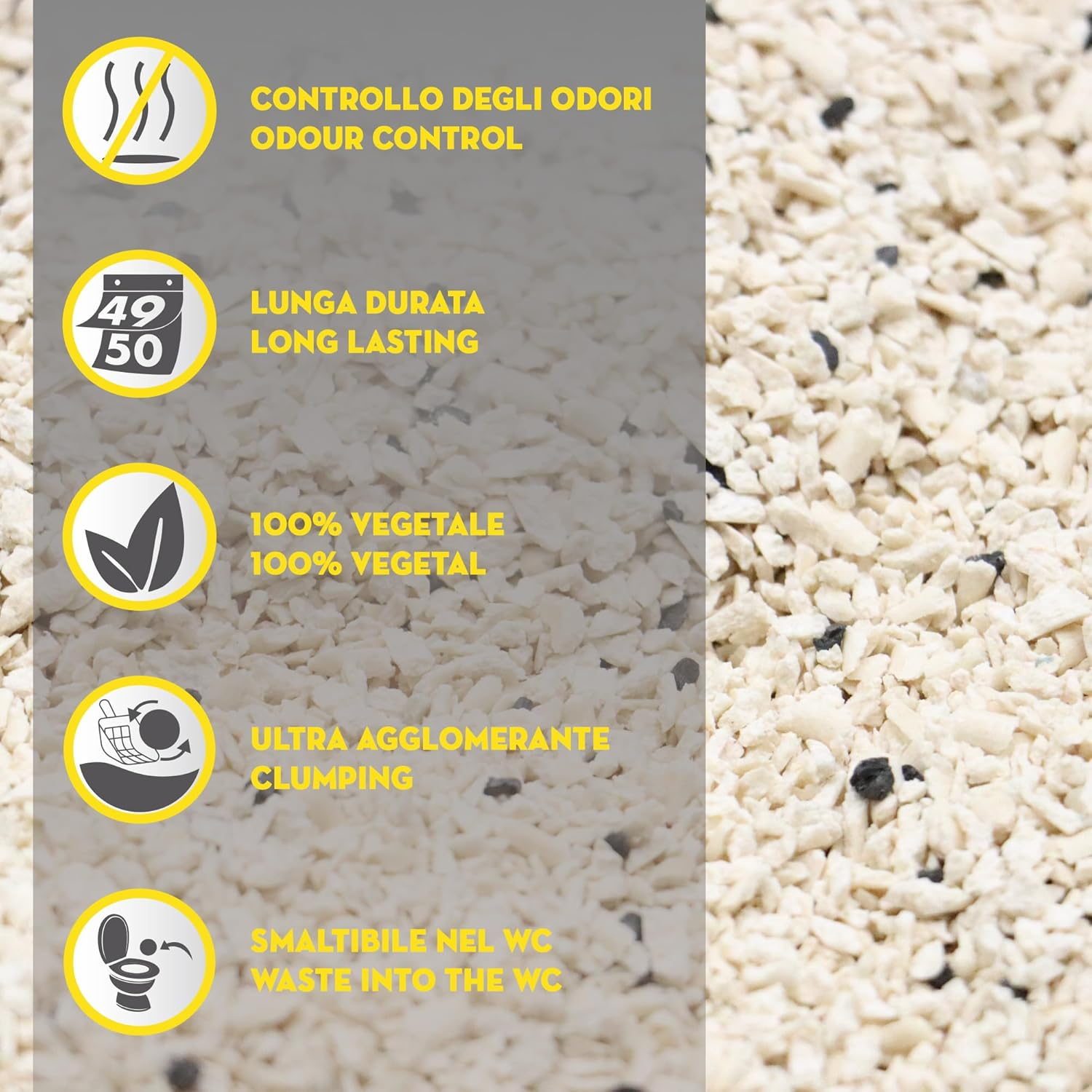 Croci Tofu Clean 10L Activated Carbon Litter &ndash; Cat Litter Bouncing Odour Free with Activated Carbon, Biodegradable to Throw into the Toilet, 100% Vegetable, Long-Lasting Sand image number 4