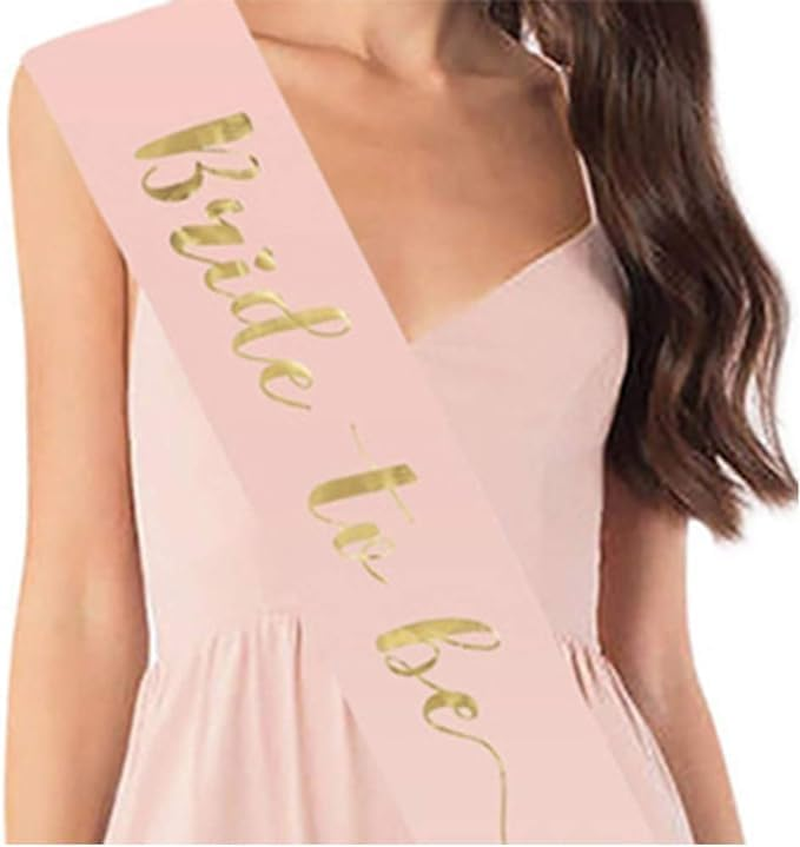 Bride to Be Set, Fyvadio Bride to Be Sash & Headband Tiara & Shoulder Length Veil Bachelorette and Wedding Party Supplies Bridal Shower Decoration Accessories, Gifts for Bride image number 4