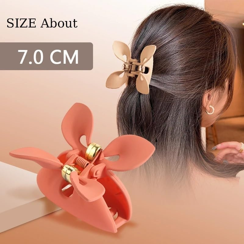 Hair Claw Clips 7Cm Medium Size Butterfly Shape Frosted Hair Claw for Women Hair Clip Shark Clip Hairpin Headwear Accessories image number 5
