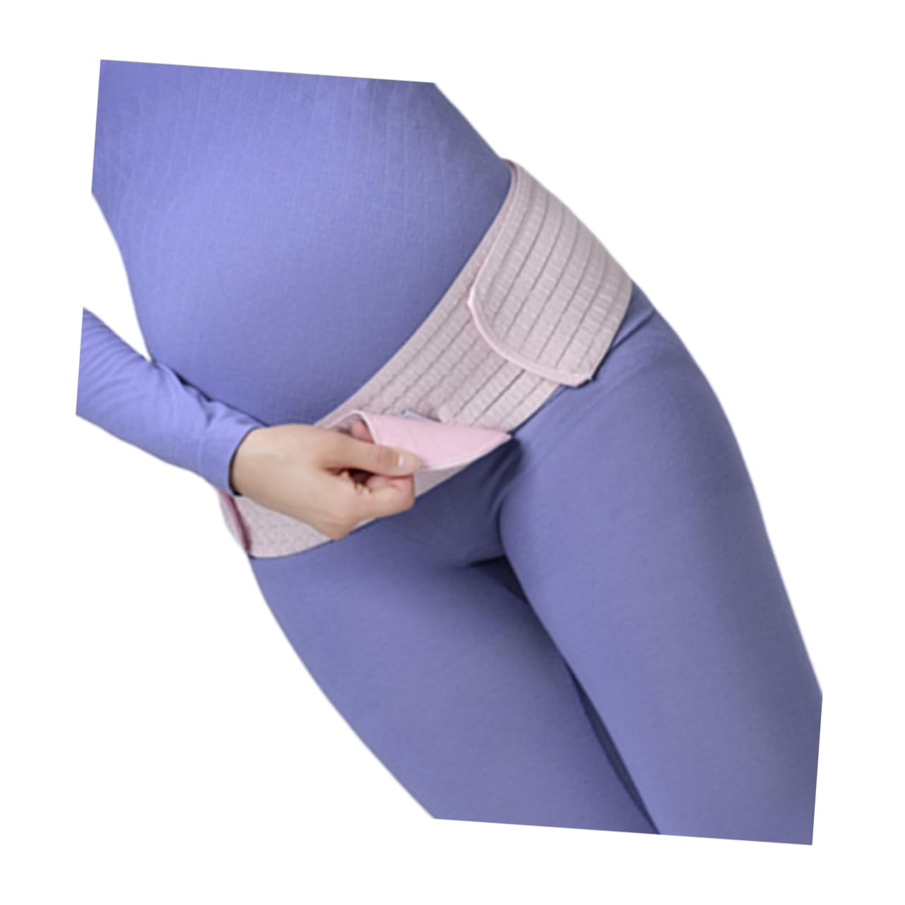 Pregnant Women Dual Layer Breathable Abdominal Belt Pink Free Size Maternity Belly Band Postpartum Pelvic Support Waist Care for Pregnancy image number 2