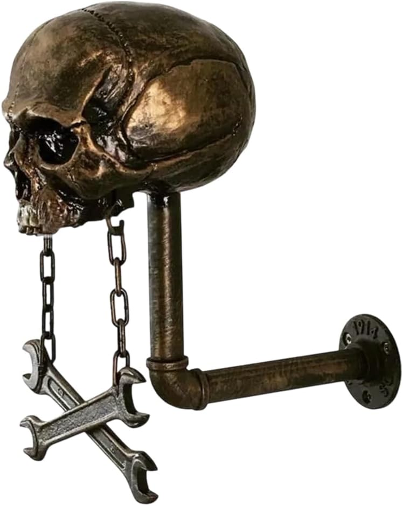 AIMALL Removable Resin Skull Wall Decor for Helmet Display, Realistic Ghost Head Bone Ornament for Halloween Atmosphere, Horror Theme Home Office Decoration image number 2