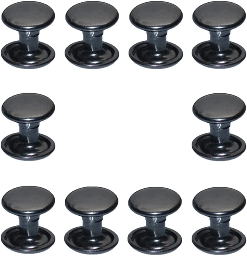 300Sets Leather Rivets Double Cap Rivet Tubular Metal Studs Repairs Decoration Craft Accessories for Leather Craft Clothes Shoes Bags Belts (6Mm Bronze) image number 7