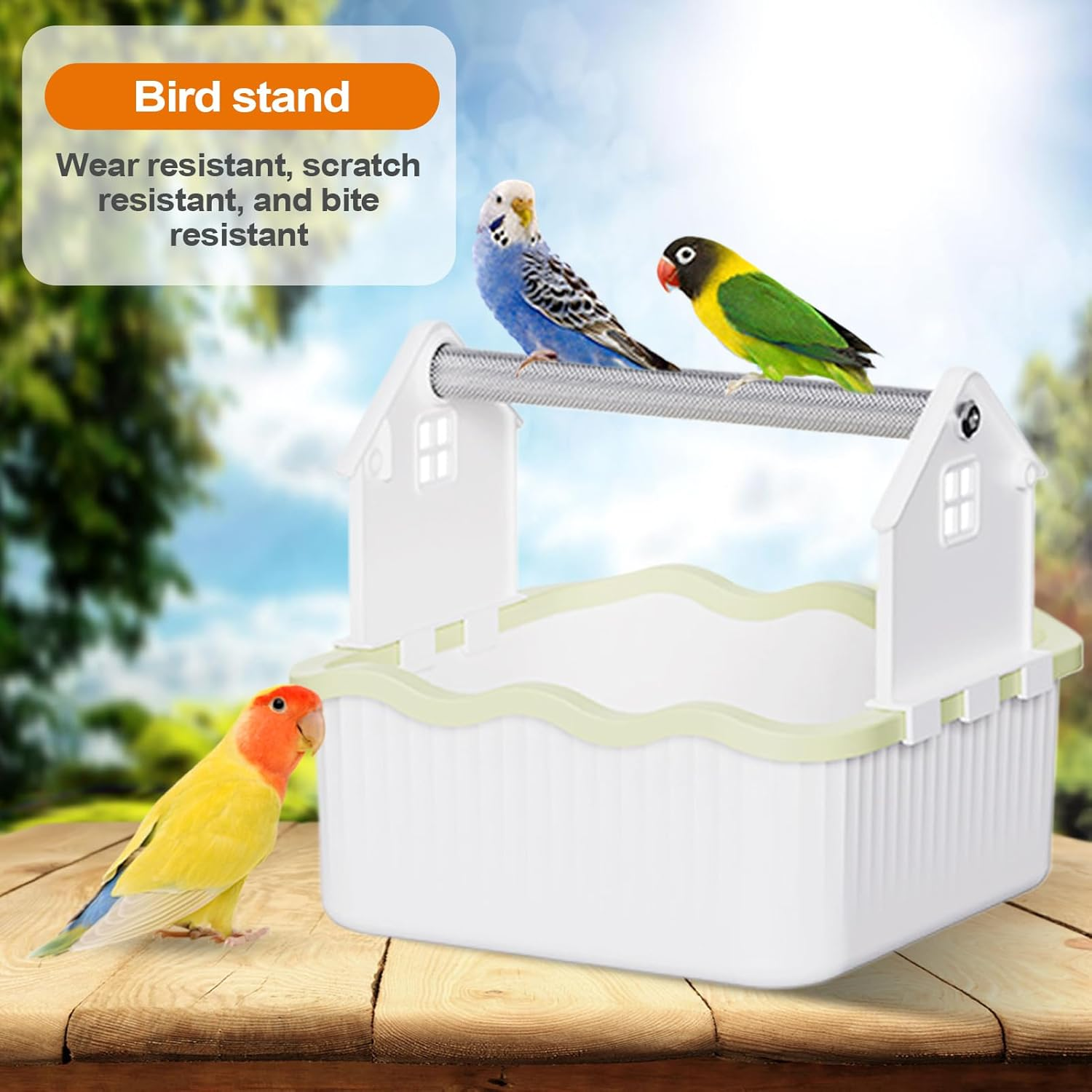 Bird Perch Stand - Parrot Exercise Play Perch,Interactive Bird Desktop Playground Playpen for Parrots Parakeets Conures Lovebirds Budgies