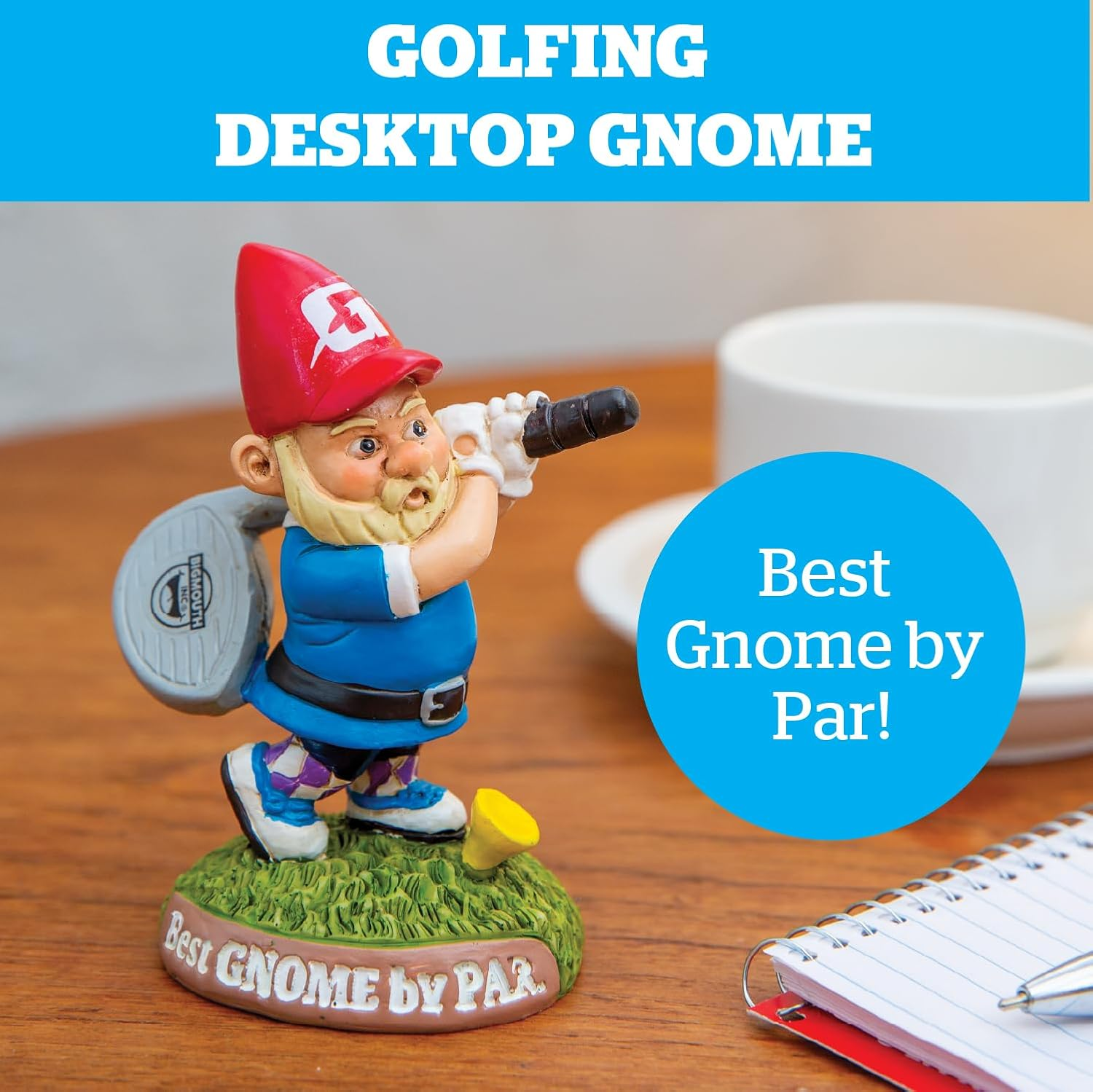Bigmouth Inc Golfing Gnome Statue - Fun Desktop Decoration, Office Humor Figurine, Home Office Desk Accessory, Unique Golf Gift, Men'S Office Decor, 24-BNY-6003