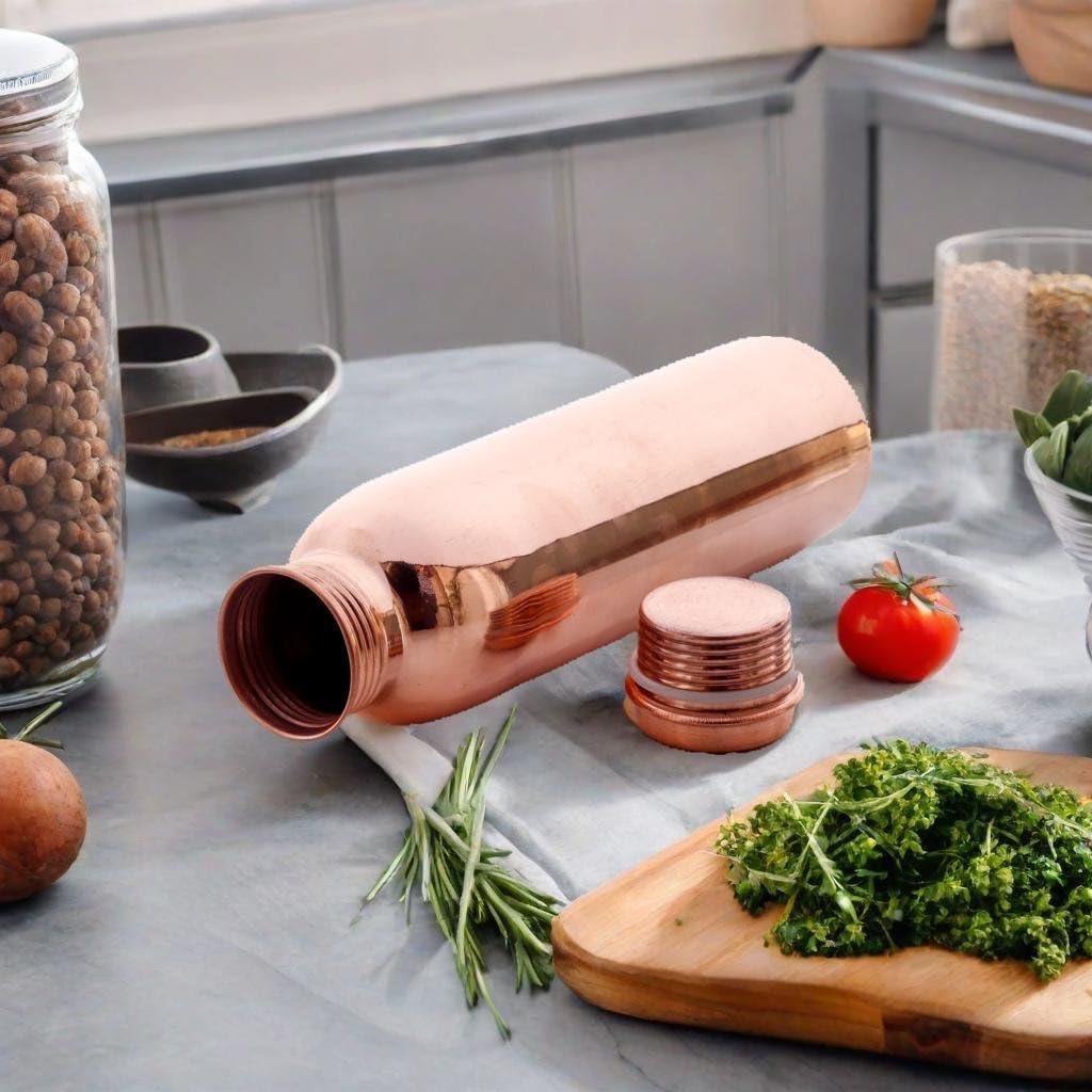 Pure Copper Water Bottle | Seamless Copper Water Bottle for Home, Office, Hotel, Travelling and Gifting |Immediately Reap the Health - 34 Fl Oz image number 3