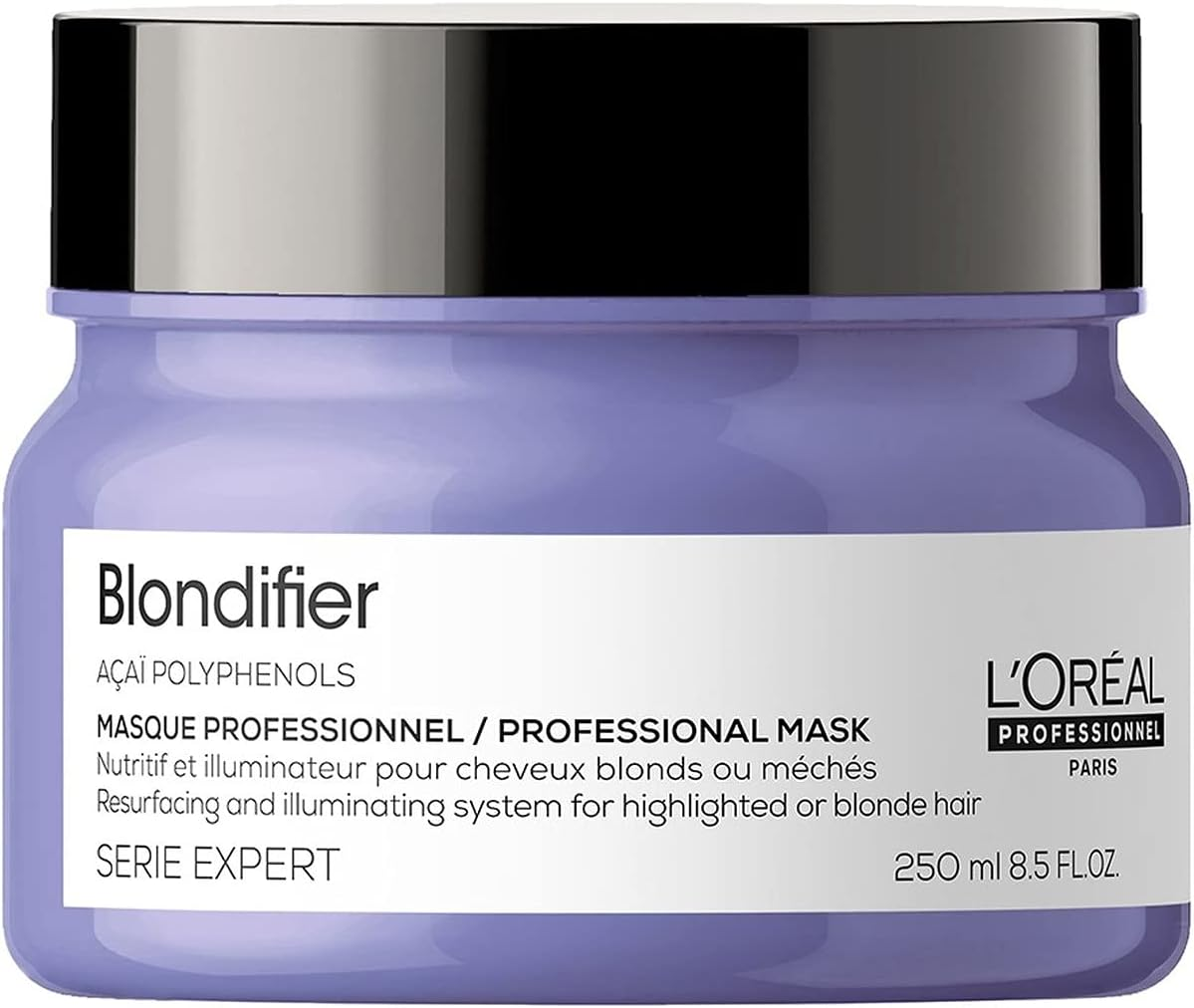 L'Or&eacute;al Professionnel Paris Serie Expert Blondifier Mask, Protective Hair Treatment for Blonde and Natural Blonde Hair, Gives Shine, Nourishing Hair Care with A&ccedil;ai Berries, Intensive Treatment, 250 image number 1