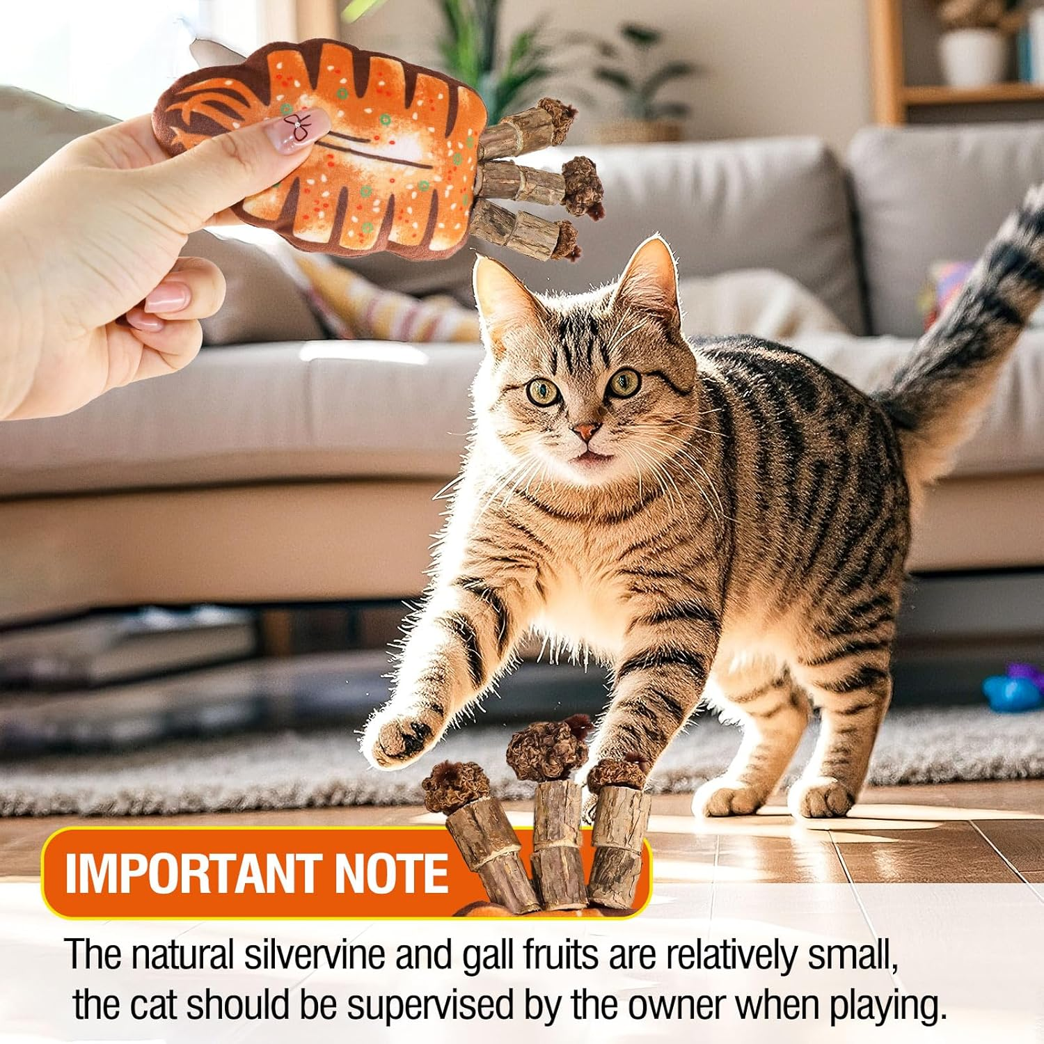 Catnip Toys, Cat Toy for Indoor Cats, Cat Nip Snack for Teeth Cleaning, Cat Fish Toys for Chew Treats image number 1