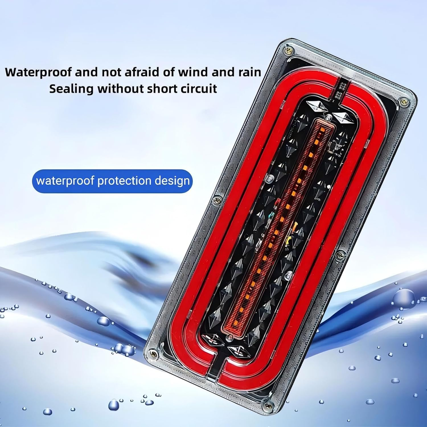 2 Pack LED Car Truck Tail Light, Rear Light, Stop Brake Indicator Signal Lamp, Fit for 24V Lorries, Trucks, Trailers image number 3