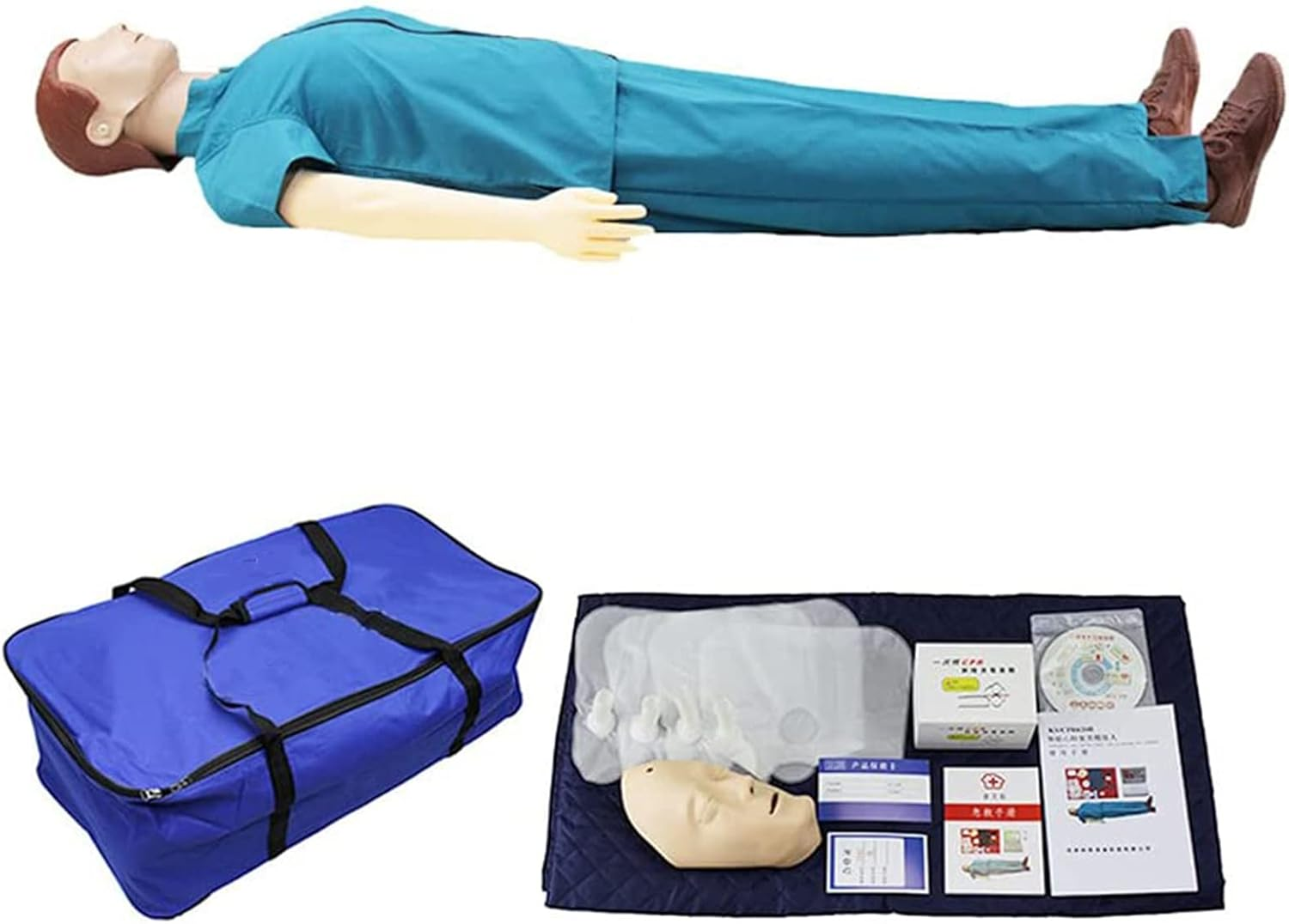 CPR Training Manikin Full Body, CPR First Aid Training Manikin First Aid Training Model Supplies Instructor Basic Starter Kit for Doctor Nursing Training Medical Teaching image number 1