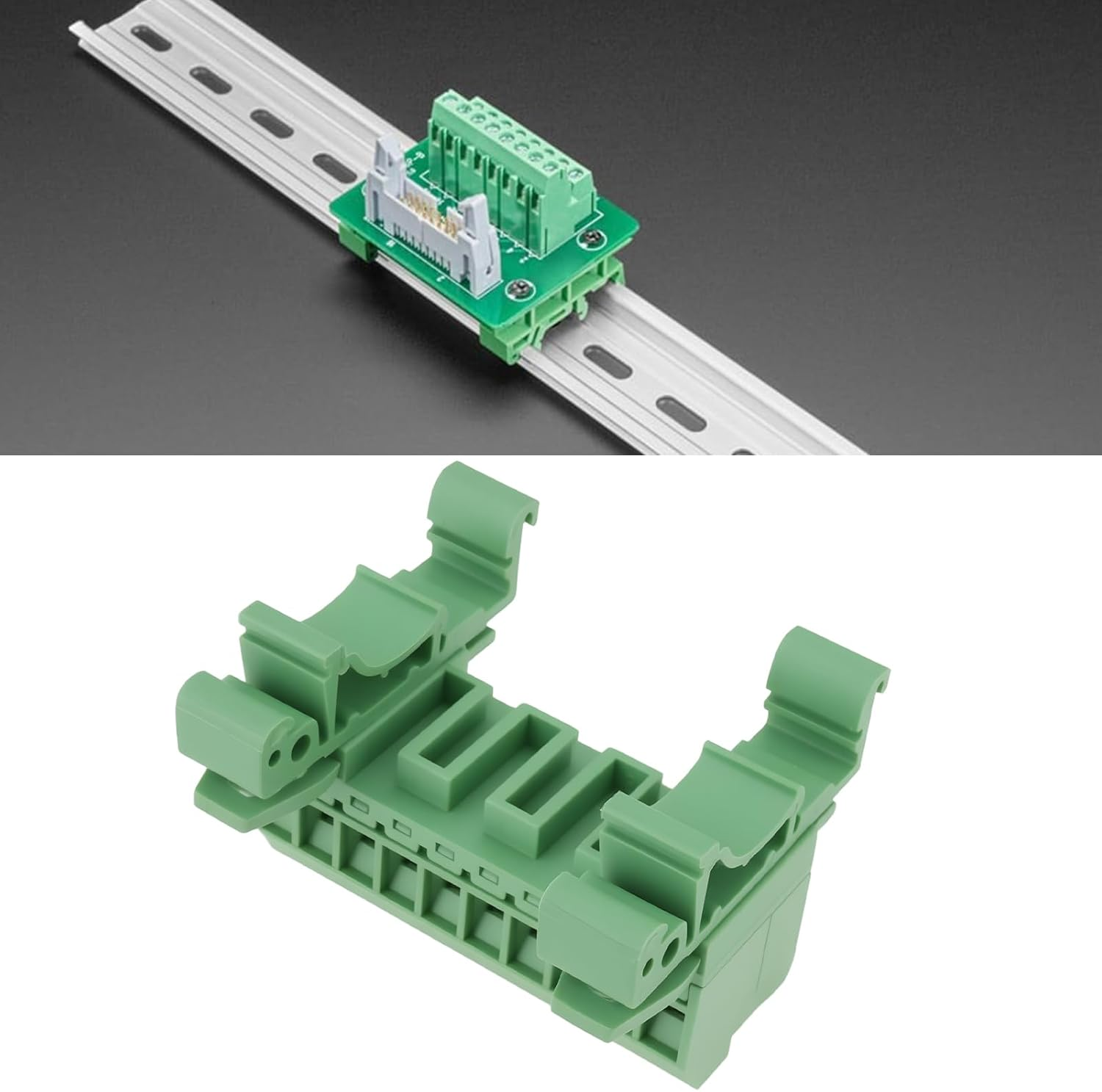 Be in Your Mind 2X 10Pin DIN Rail Connector 2.5/10-G-5.08 5.08Mm Pitch Screw Terminal Block for Industrial Electrical Systems for 35Mm DIN Rail