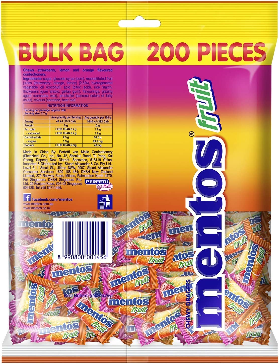 Mentos Fruit Candy Pillowpack, Classic Mix of Fruity Flavours, 540G image number 4