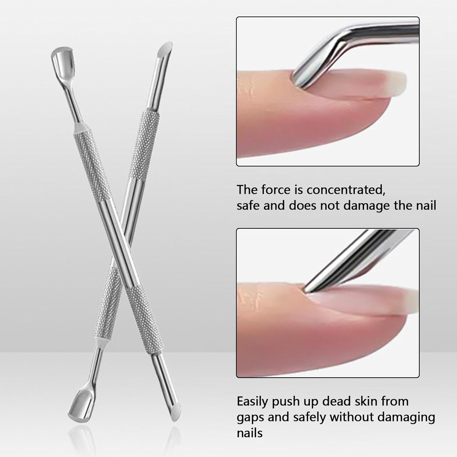 Cuticle Pusher - Precision Nail Tool, Cuticle Care, | Ergonomic Handle, Double Sided Pushing and Scraping, Great for Manicure, Professional Salon Use, Stainless Steel Long Lasting image number 4
