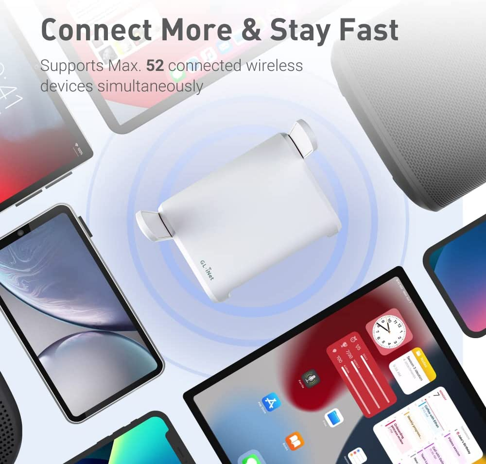 Gl.Inet GL-SFT1200 (Opal) Secure Travel Wifi Router AC1200 Dual Band Gigabit Ethernet Wireless Internet Router with Ipv6 USB 2.0 MU-MIMO DDR3 128MB Ram, Repeater Bridge and Access Point Mode, AU Plug image number 5