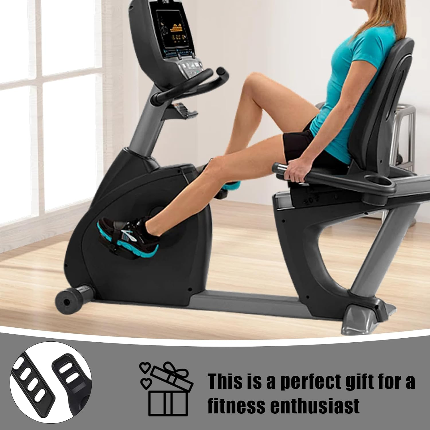 ZGWANSUI Adjustable Exercise Bike Pedal Straps, Stationary Bike Foot Straps Replacement, Universal for Bicycle Stationary Cycle Spinning Bike Home or Gym, Two Sides Slots - 2 Pairs image number 2