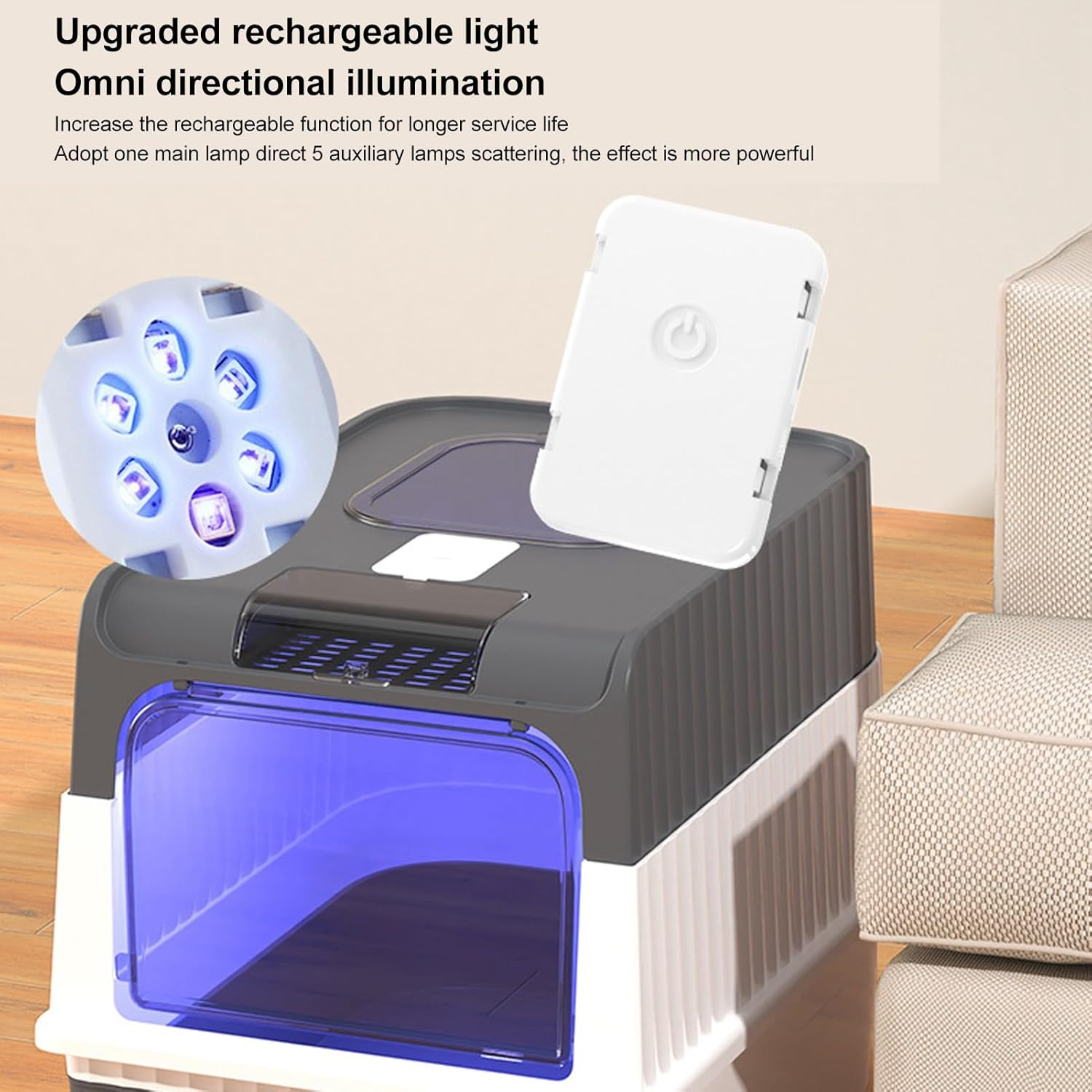 Anti Splashing Cat Toilet, Cat Litter Box with Lid, Fully Enclosed Cat Potty, Self Cleaning Cat Litter Box with Cat Litter Scoop, Drawer Type Cat Litter Pan image number 5