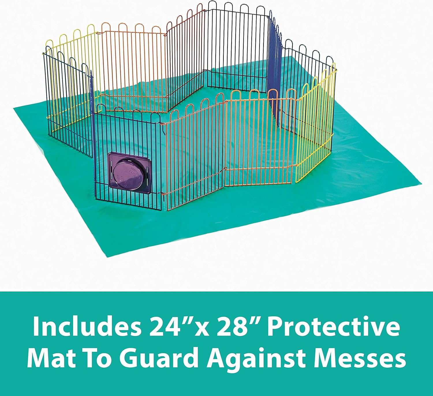 Kaytee Crittertrail Playpen with Mat for Pet Gerbils, Hamsters or Mice Blue Small image number 3
