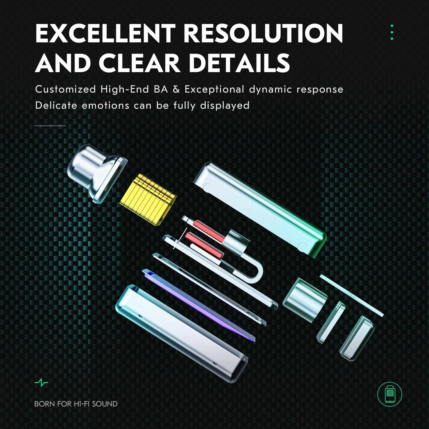 Yinyoo CCZ Harmony BC01 Pro in Ear Headphones,1Dd 1BA Hybrid Driver Hifi Earphones,Three Frequency Balance Wired IEM, Stereo Sound Wired In-Ear Earbuds with 3.5Mm Plug for Musician,Singers