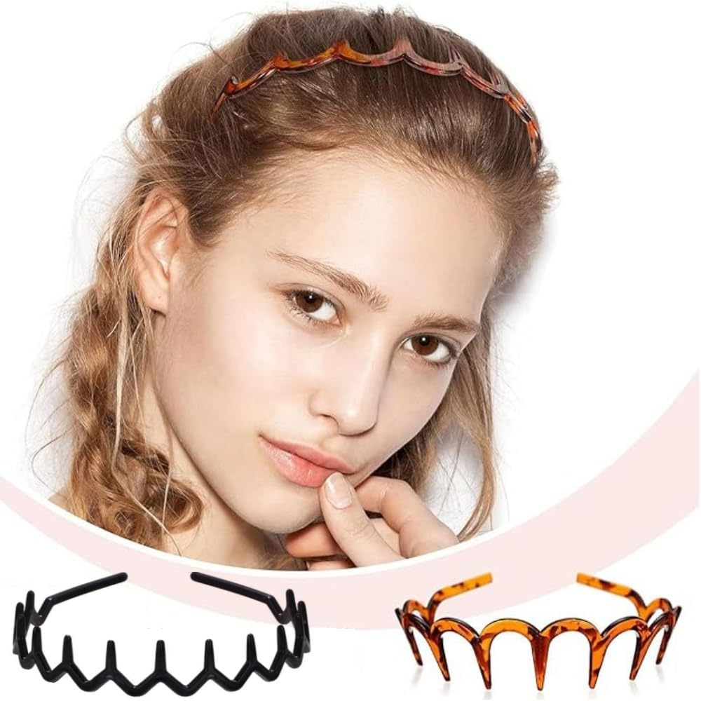 Jindizi 6Pcs Toothed Hair Hoop Toothed Headband, Tooth Comb Hairband Wavy Zigzag Headband Plastic Hair Hoops Zigzag Hair Band for Women Girls Fashion Hair Hoop image number 1