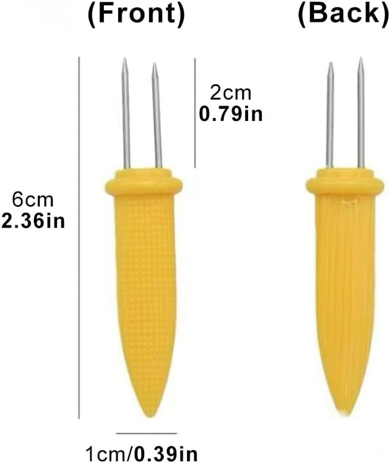 10 PCS Corn Holders,Corn on the Cob Skewers,Stainless Steel Corn Fork Barbecue Skewers Kitchen Tool for BBQ Twin Prong Sweetcorn Holders Home Cooking Fork image number 3