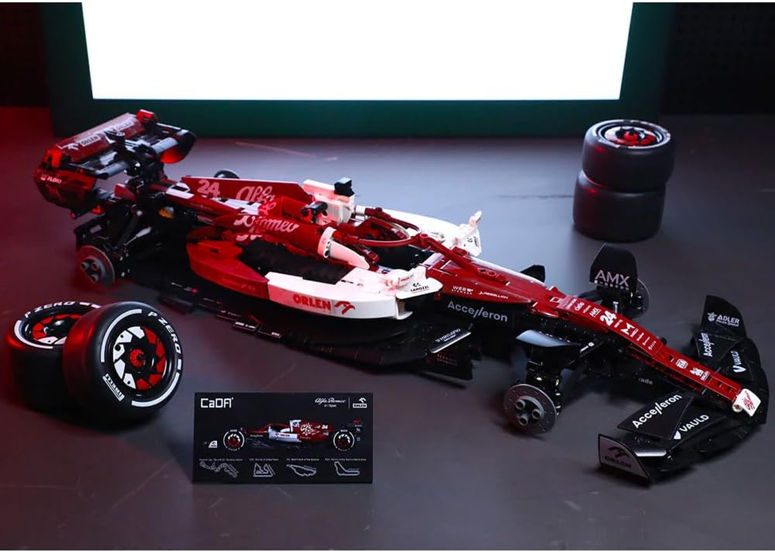 Cada Alfa Romeo F1 ORLEN C42 Car 1:8 Brick Model 1868Pcs C64005W Racing Building Block Set, 1:8 Official Scale, Stimulating Build for Adults and Kids image number 3