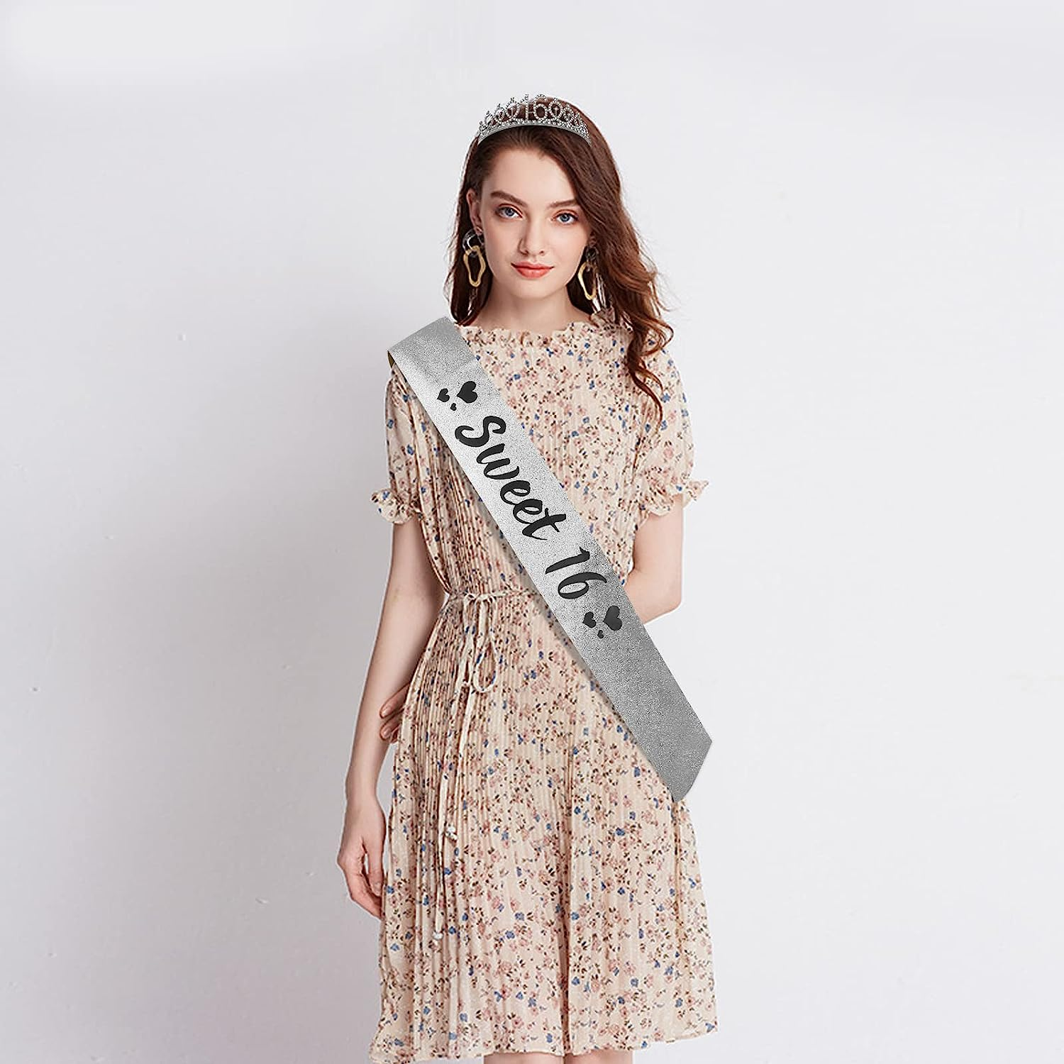 80Th Birthday Sash and Tiara for Women, 80 & Fabulous Sash and Tiara Birthday Crown - Gold image number 7