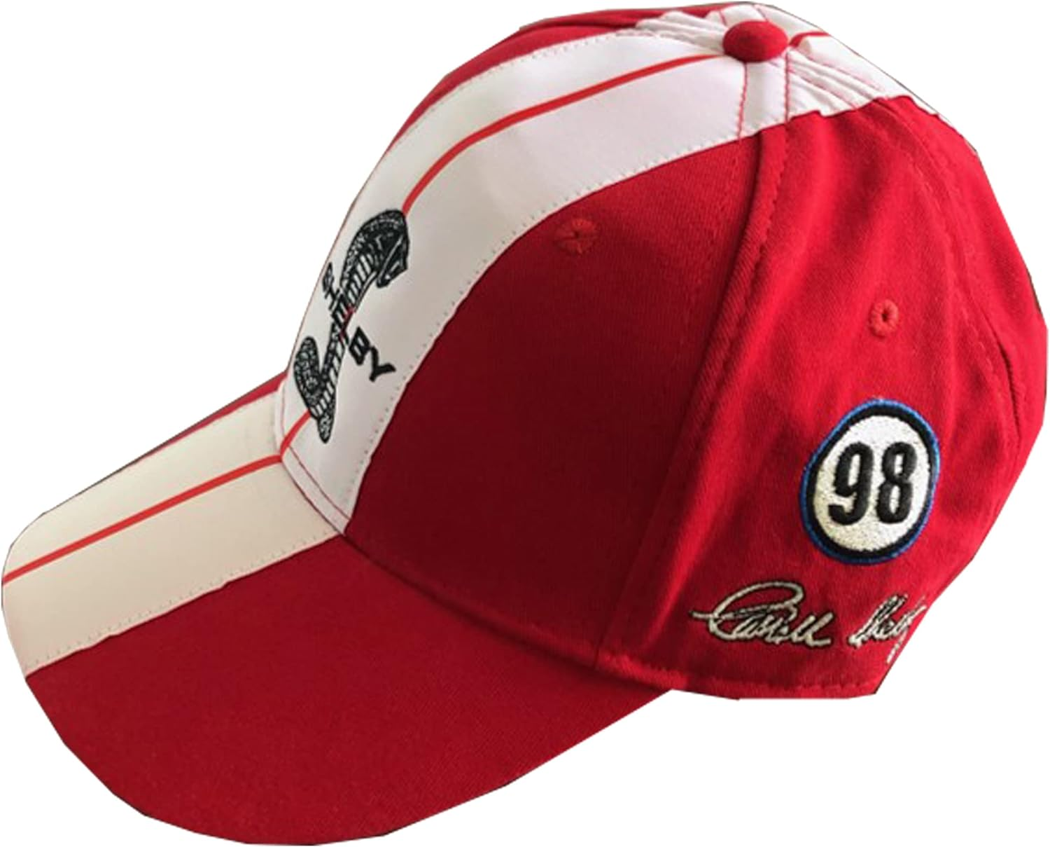 Shelby Super Snake Red Cap Hat | Two Stripe Cobra Design Racing Performance Hat | Officially Licensed Shelby Product | One-Size Fits All | Adjustable Closure, Red, Large image number 1