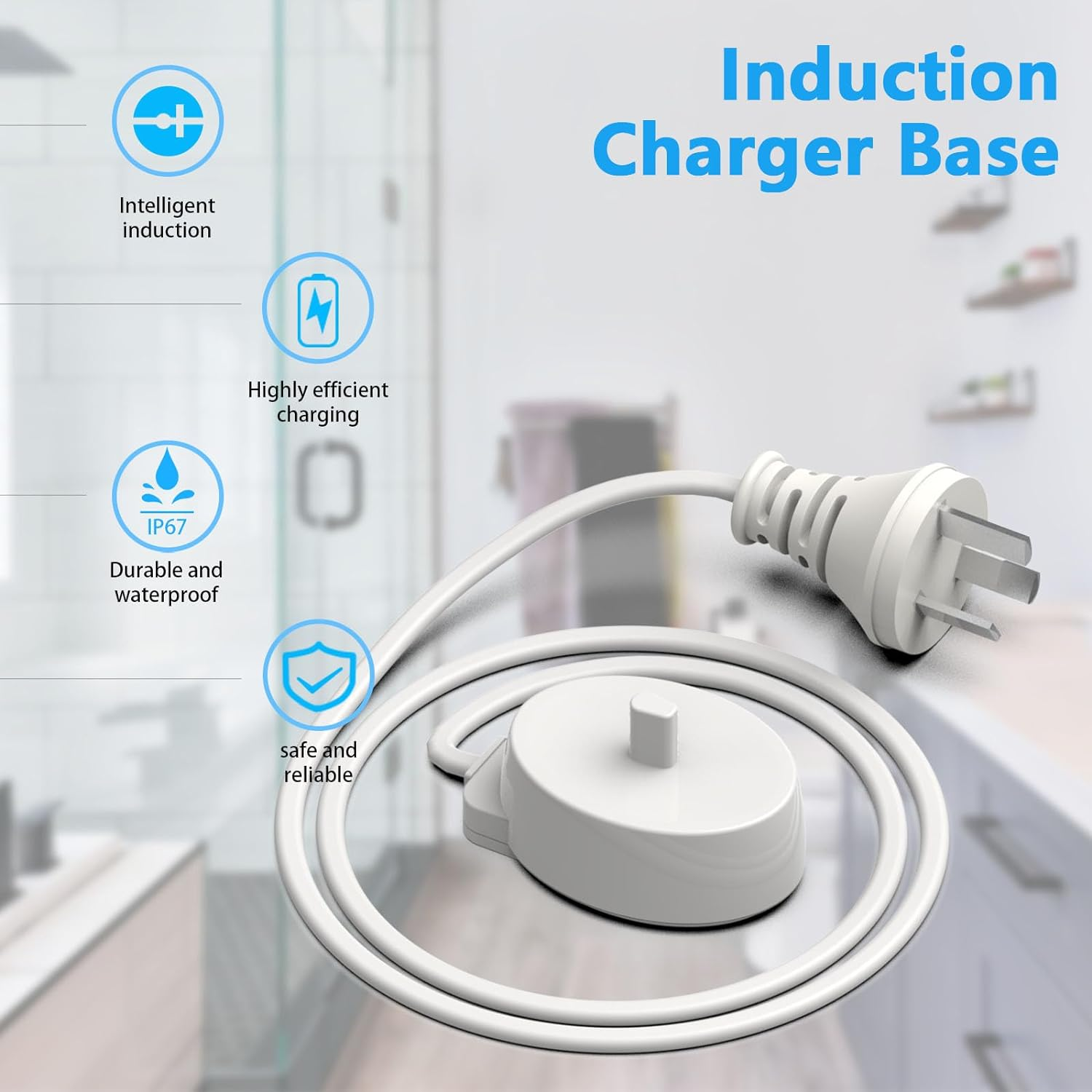 Electric Toothbrush Charger Compatible with Oral B, Braun Type 3757 Chargers Compatible with Oral B Pro 2500N,Io 4N/ 5N/ Io 6, Pro 600,Pro Series, Kids/Genius/Smart Series Charging Base Plug C0078 image number 1