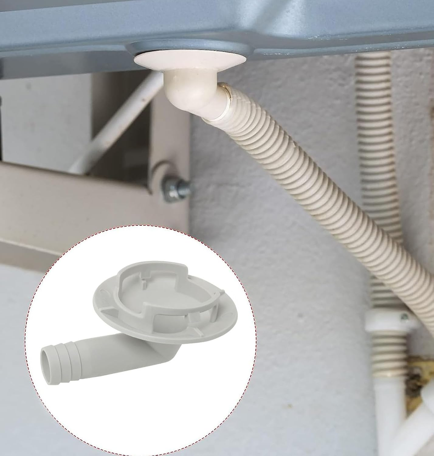 MEETOOT 2Pcs 40Mm Air Conditioner Drain Hose Connector Conduct Condensate Plug Teeth Seal Elbow Fitting for Window AC Unit Mini Split Frigidaire image number 2