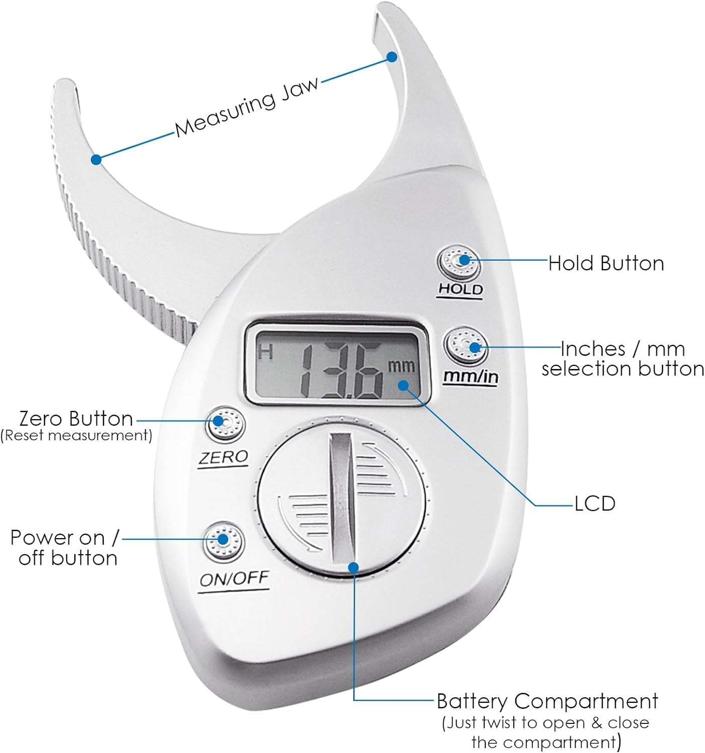 Advanced Body Fat Caliper and Tape Measure Kit- Accurate ABS Measuring Tool for Precise Body Measurements image number 4
