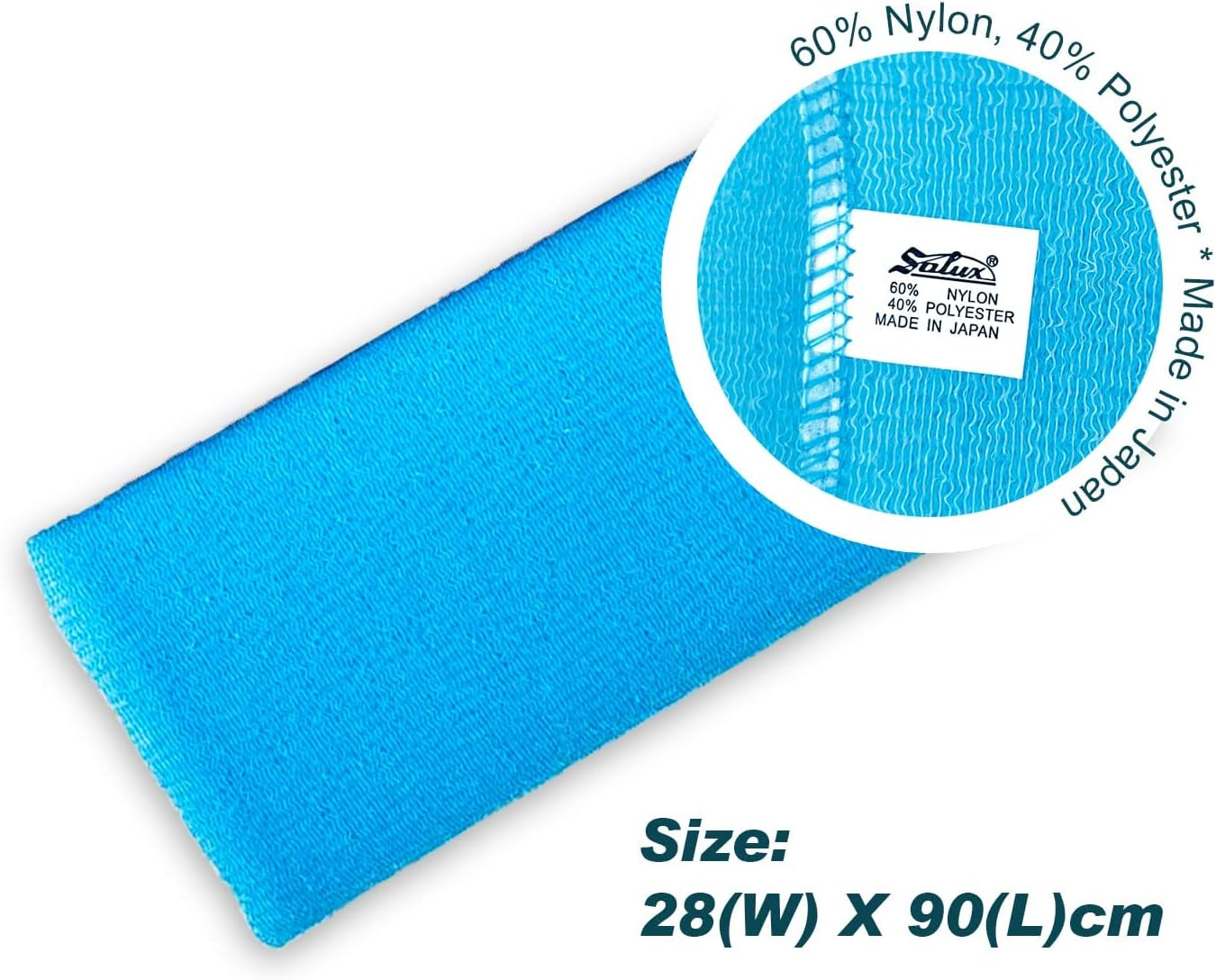 SALUX Nylon Japanese Beauty Skin Bath Wash Cloth/Towel - Blue image number 1