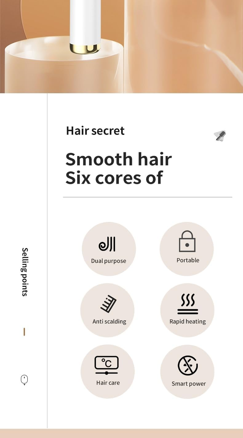 NEW Hair Straightener Men Beard Comb Tourmaline Ceramic Hair Curler Brush Hair Comb Straighteners Curling Hair Iron Hair Brush image number 5