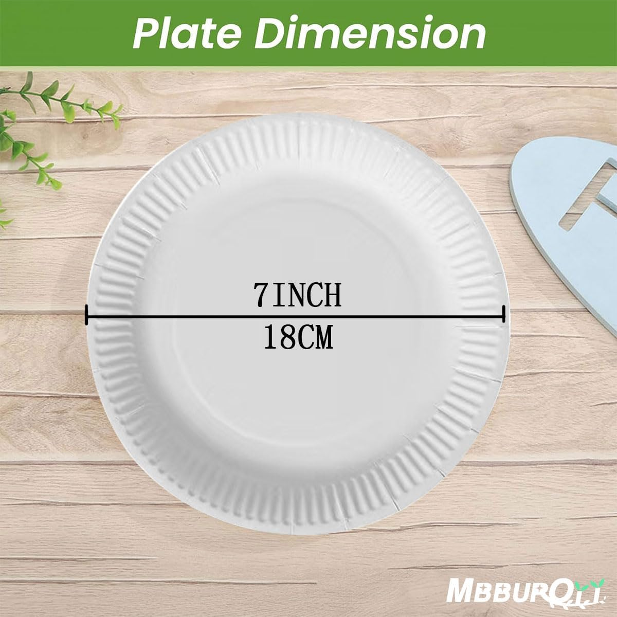 MBBUROYY 100% Compostable Small Paper Plates, 100 Pack 7 Inch Disposable Paper Plates, Uncoated Biodegradable Plates Made of Sugar Cane Fibers, Perfect for Sandwich, Cake, and Snack - 9'' Inch image number 7