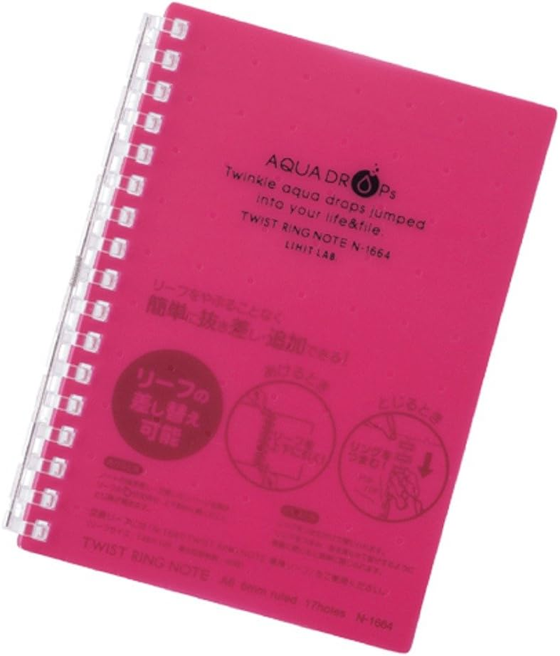 Lihit Lab N1664-8_10 Twist Notebook, A6, 17 Holes, 30 Leaves, Blue, 10 Packs image number 6