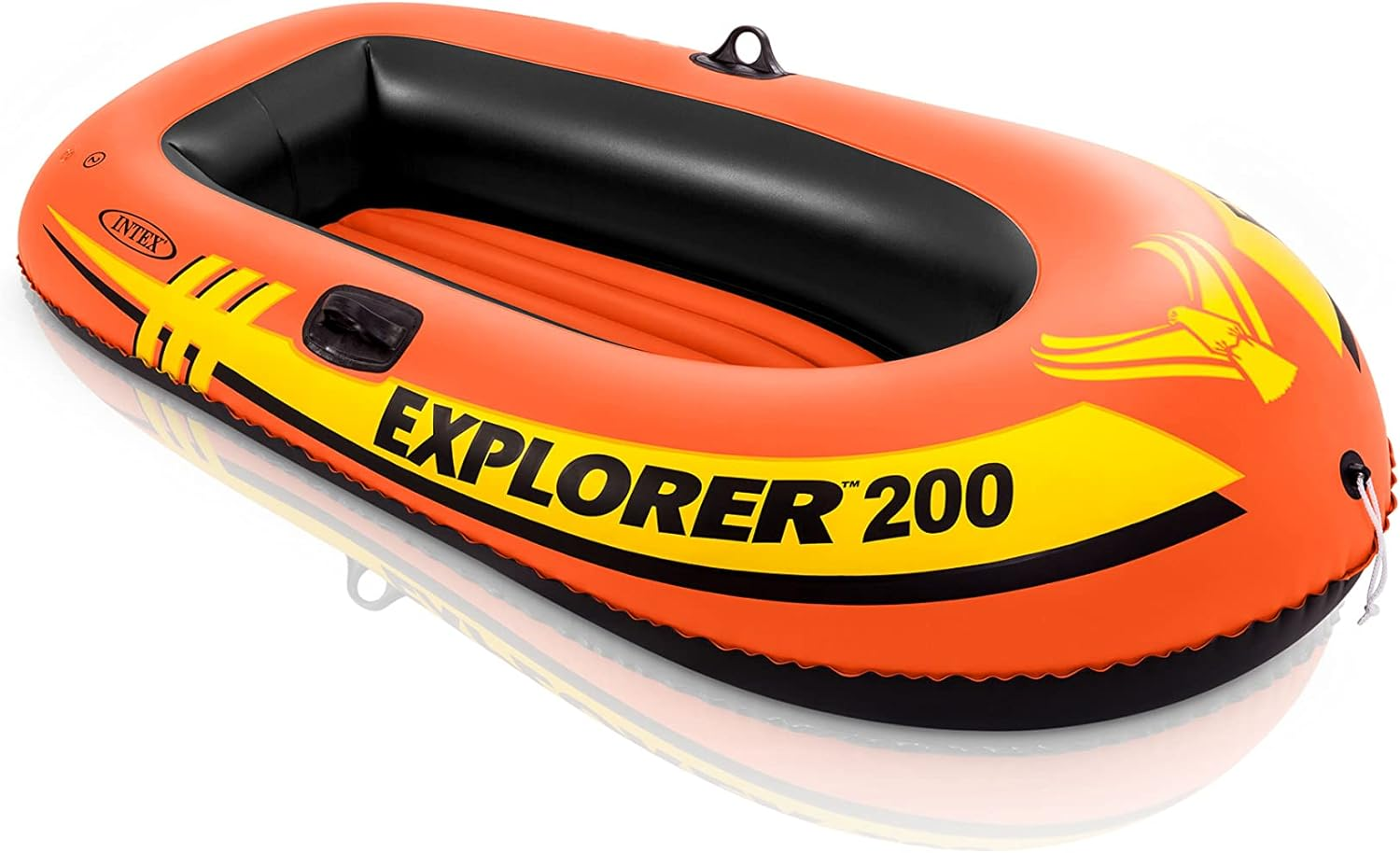 INTEX 58330NP Explorer 200 Inflatable Boat: 2-Person &ndash; Dual Air Chambers &ndash; Welded Oar Locks &ndash; Grab Rope &ndash; 95 Kg Weight Capacity image number 1