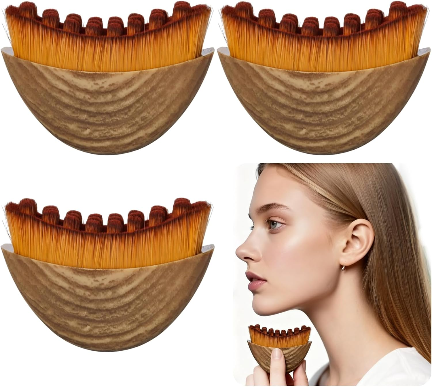 3 Pack Lymphatic Contour Face Brush, Lymphatic Drainage Contour Face Brush Massager with Prtective Case, Fit the Skin Precisely image number 2