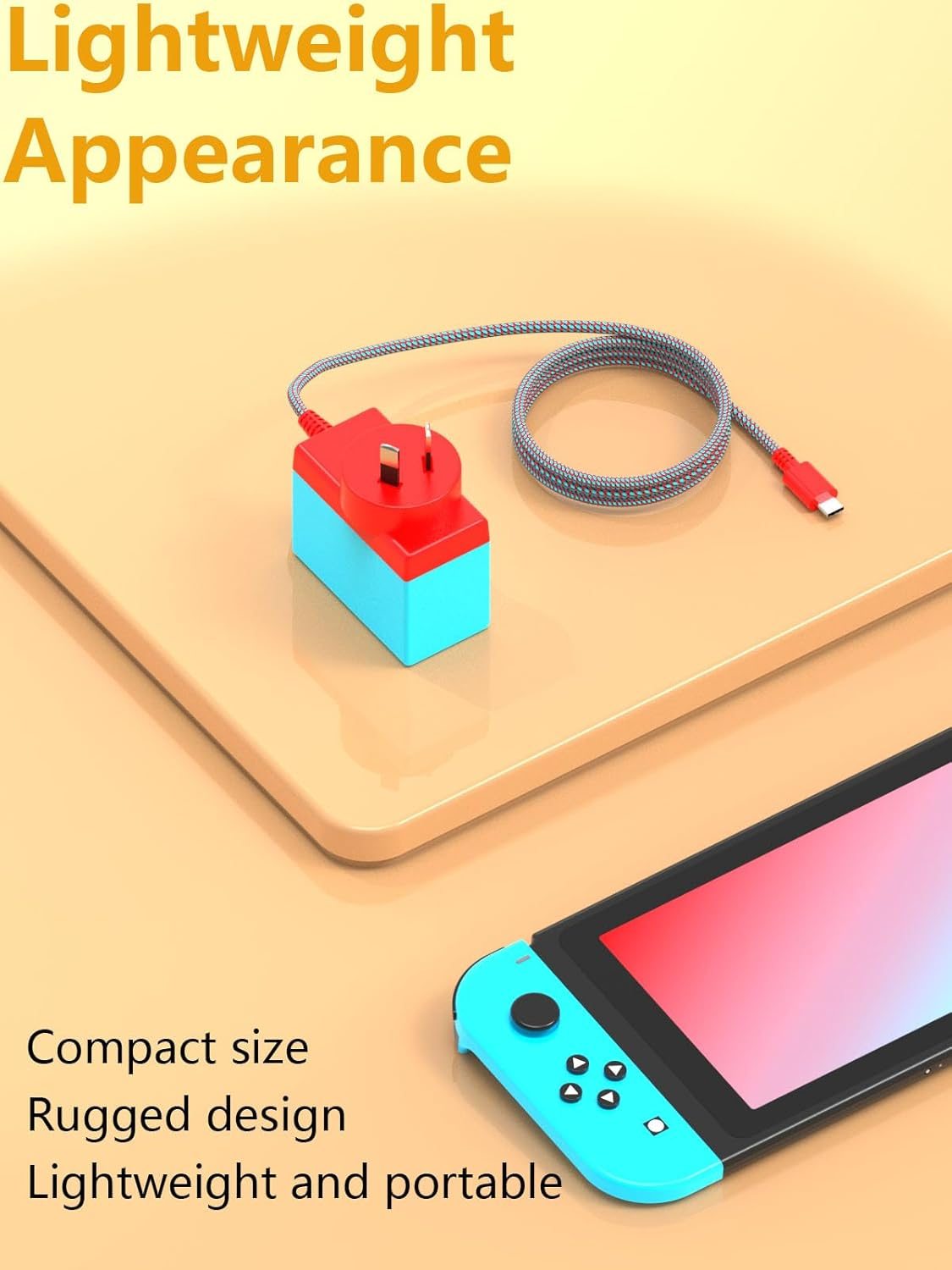 Haweswar Charger for Nintendo Switch, 39W AC Power Supply Adapter Fast Charging with 1.8M USB C Cord, Compatible with Switch Lite, OLED, Steam Deck - Support TV Mode image number 2