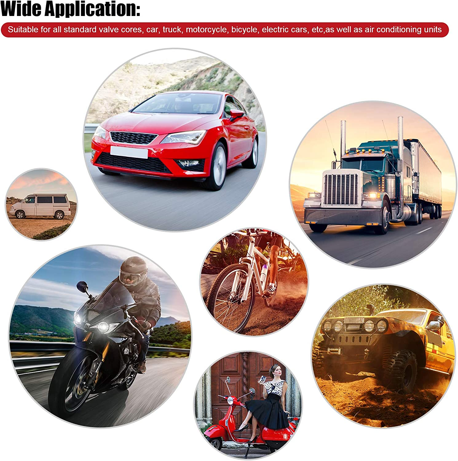 Valve Core Tool Set with 20Pcs Valve Cores 10Pcs Tire Valve Caps 5-Way Valve Tool Dual Single Head Valve Core Remover Tire Repair Tool 6 image number 3