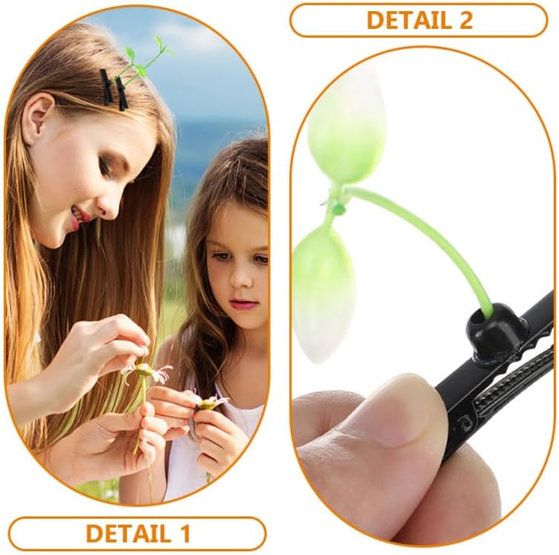 TOPPERFUN Pack of 60 Sprout Clips Funny Hair Clips for Parties, Cosplay and Everyday Hair Lengths Safe and Creative Hairstyles image number 6