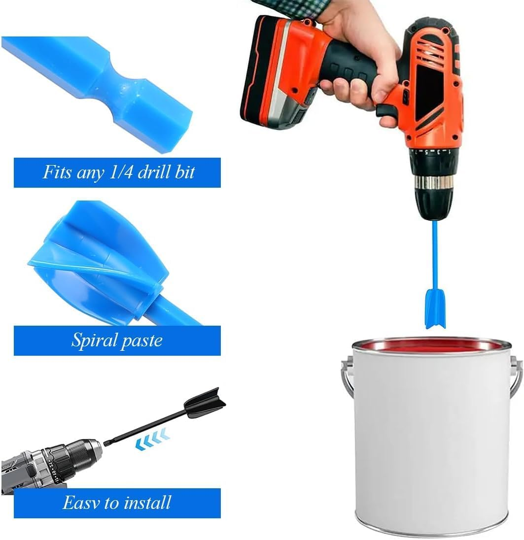 Resin Mixer Paddles, 4 Piece Set Paint Stirrers Drill Attachment,Reusable Plastic Epoxy and Resin Mixer Attachment Paddle,Epoxy Mixer Attachment for Drill
