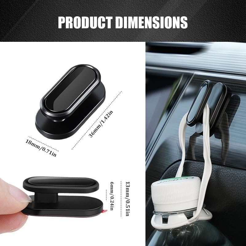 4Pcs Car Mini Hook (Black1), Dashboard Multifunctional Self Adhesive Car Sticker Hook for Keys Mask Headphones Universal Accessories - Black1 image number 4