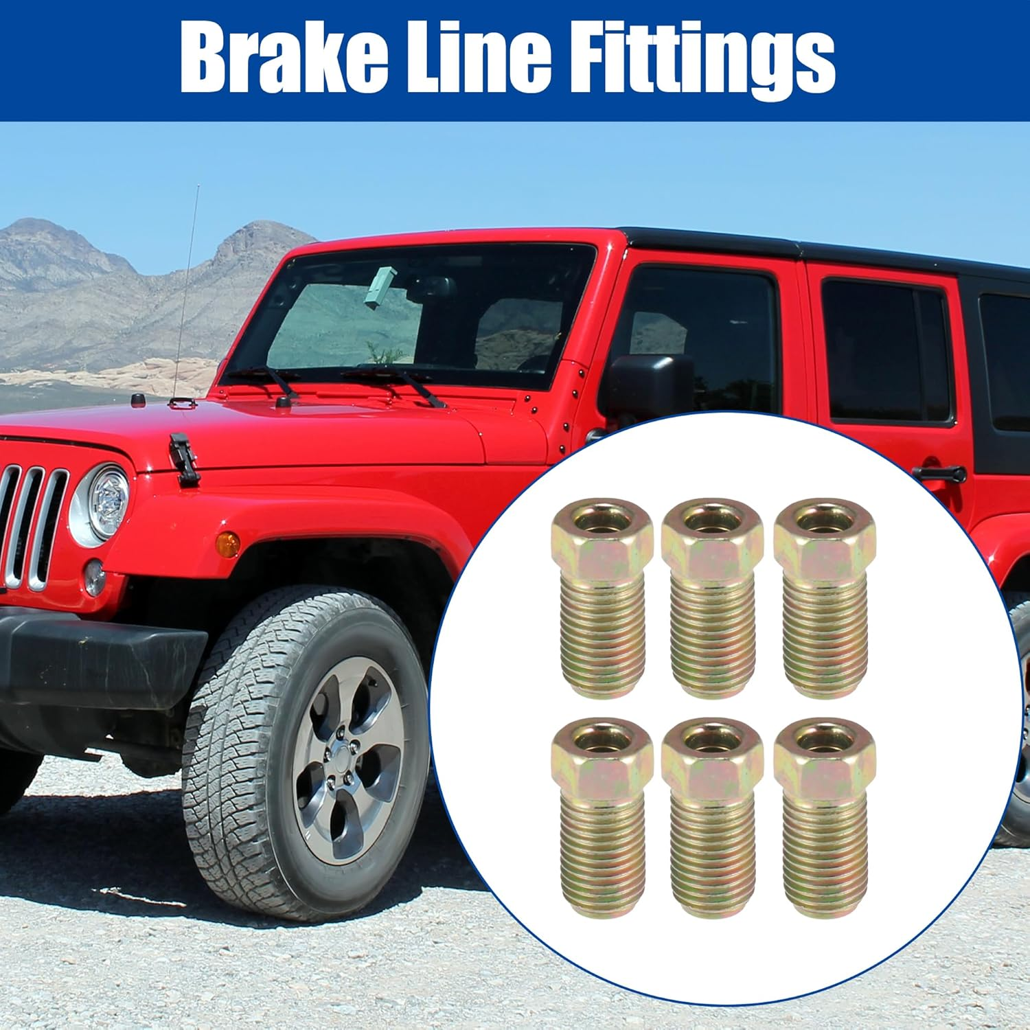 X AUTOHAUX 10Pcs 3/8 Inch-24 Threads Brake Line Extension Nut Fittings for 3/16" Steel Brake Line Tubing for Car image number 6